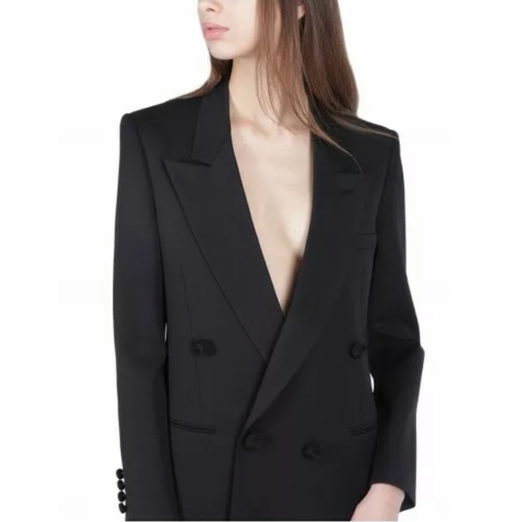 🖤 SAINT LAURENT YSL Wool Rope Button Jacket 46/14 - Picture 6 of 12